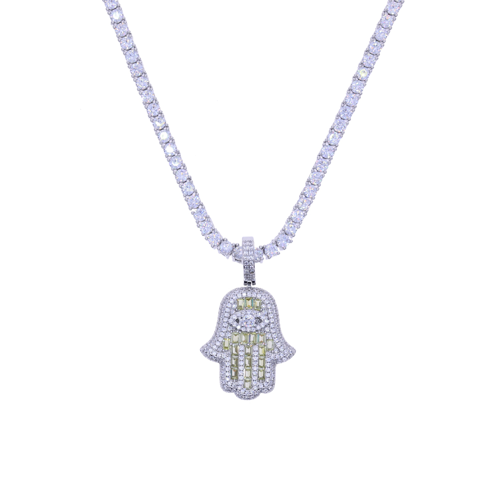 2026 New Iced Out Hamsa Hand E - Tulsi Holy Basil recension och pris