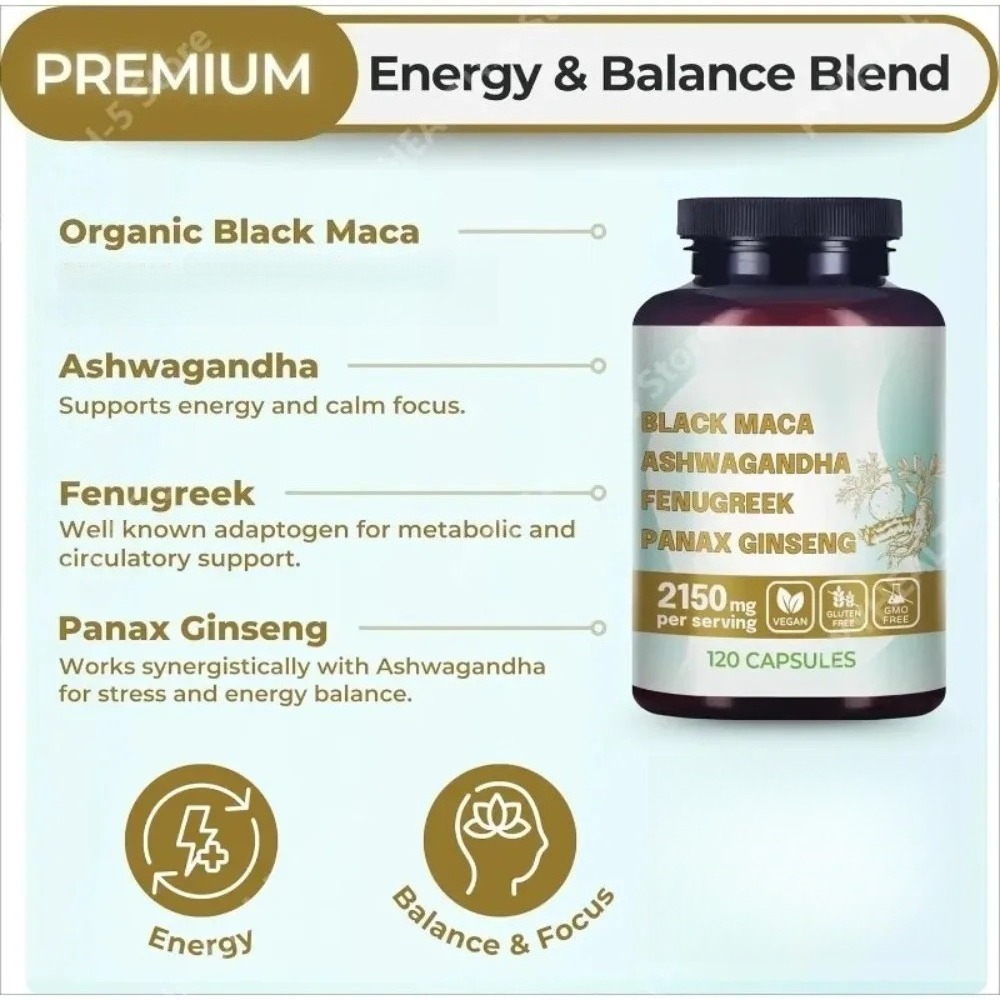 4-in-1 Organic Black Maca Root - Valerian Root Capsule recension och pris