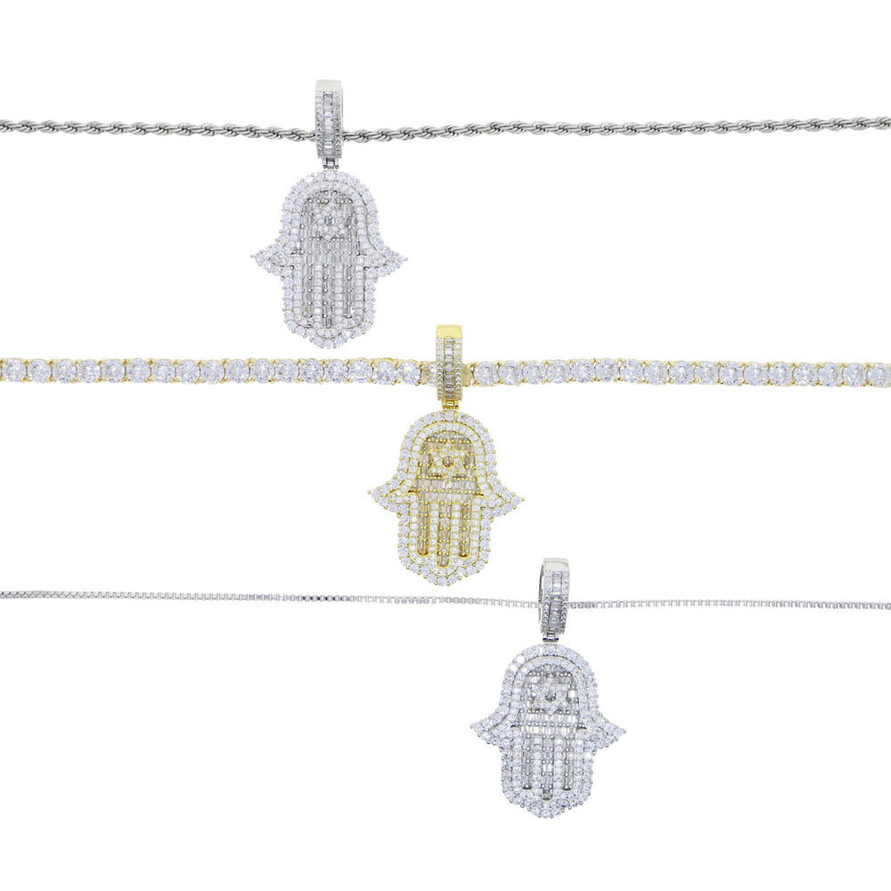 Iced Out Hamsa Hand Pendant Ne - Tulsi Holy Basil recension och pris